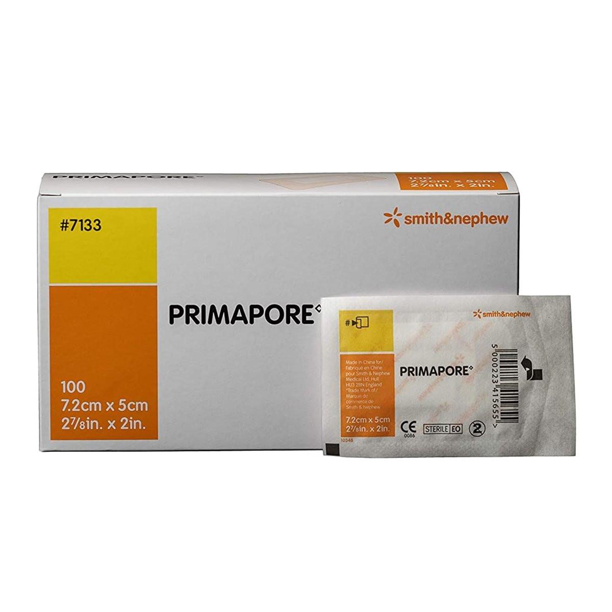 Smith & Nephew 7133 PRIMAPORE Peripheral IV Adhesive Dressing, Adhesive Non-Woven Island Dressing, Pack of 100 - görsel 2