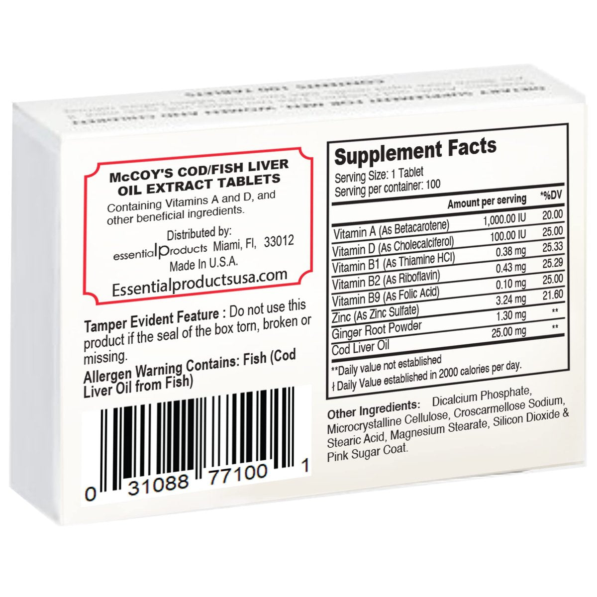Mccoy Cod/Fish Liver Oil Extract Tablets 40 - High Potency Omega-3 Supplement - görsel 5