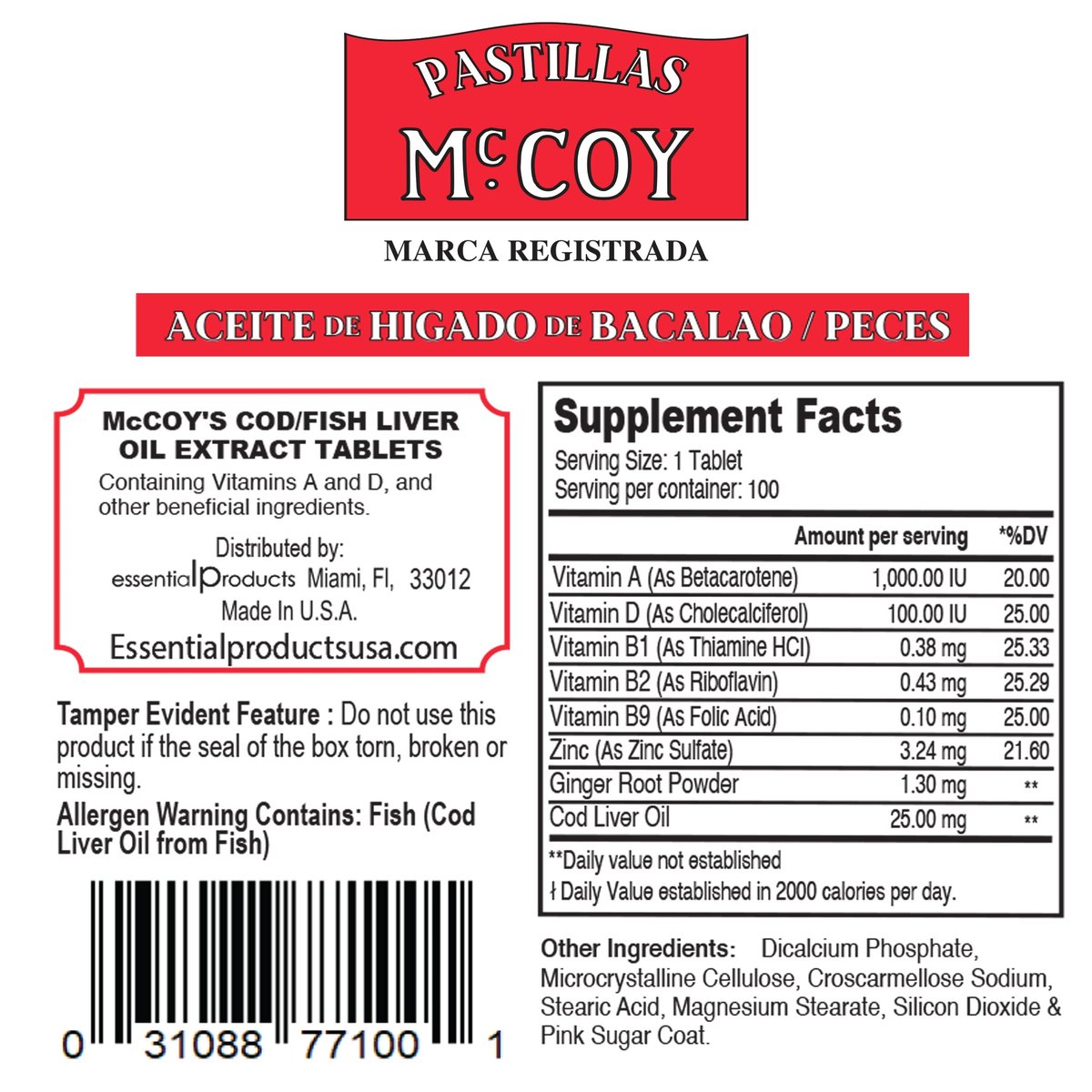 Mccoy Cod/Fish Liver Oil Extract Tablets 40 - High Potency Omega-3 Supplement - görsel 7