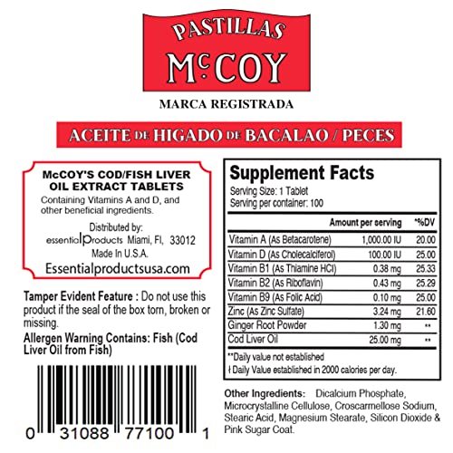 Mccoy Cod/Fish Liver Oil Extract Tablets 40 - High Potency Omega-3 Supplement - görsel 8