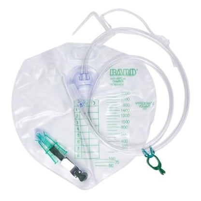 Bard Medical Division 154002 Single Bedside Drainage Bag – Sterile, 2000cc Capacity with Single-Hook Hanger (String), Royal Blue