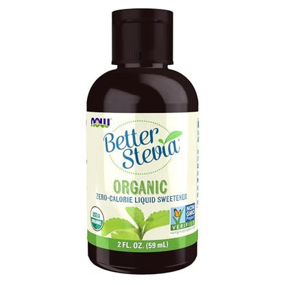 NOW Foods BetterStevia Organic Zero-Calorie Liquid Sweetener, Keto Friendly, Suitable for Diabetics, No Erythritol, 2-Ounce