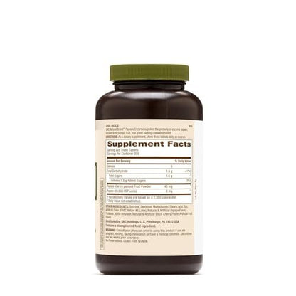 GNC Natural Brand Papaya Enzyme, 600 Chewable Tablets