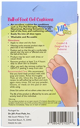 Dr. Jill's Gel Ball of Foot Cushions (Self-Sticking and Re-Usable) - Blue, Regular Size - görsel 1