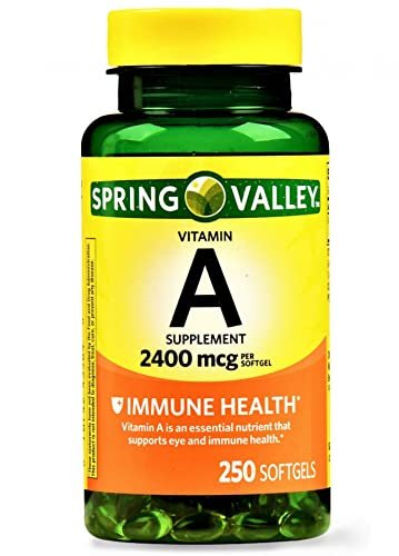 Spring Valley Vitamin A Supplement 2400 MCG, 250 Softgels - görsel 1