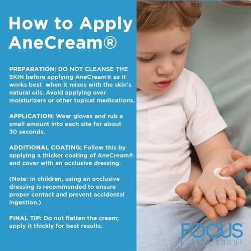 AneCream 4% Lidocaine Cream - Topical Lidocaine Numbing Cream - Over-The-Counter Topical Numbing Cream for Itching, Minor Cuts & Scrapes, Bug Bite & Minor Sunburn (0.5 oz/ 15 g) - görsel 1