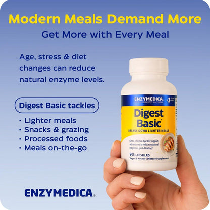Enzymedica Digest Basic Essential Full Spectrum Digestive Enzymes, 90 Capsules