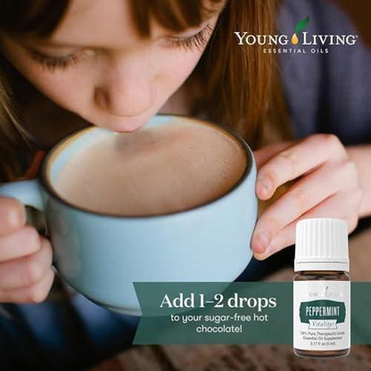 Young Living Peppermint Vitality Essential Oil | 5 ml | Refreshing & Invigorating Aroma for Home, Work & Personal Use | Ideal for Aromatherapy, Wellness Routines, & Massage | Vegan & Gluten-Free