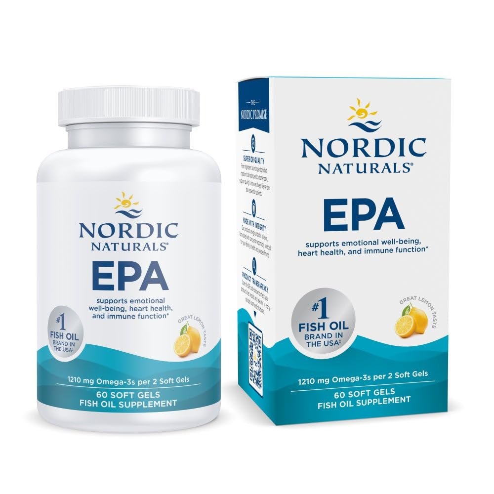 Nordic Naturals EPA, Lemon - 60 Soft Gels - 1210 mg Omega-3 - High-Intensity EPA Formula for Positive Mood, Heart Health & Healthy Immunity - 30 Servings - görsel 5