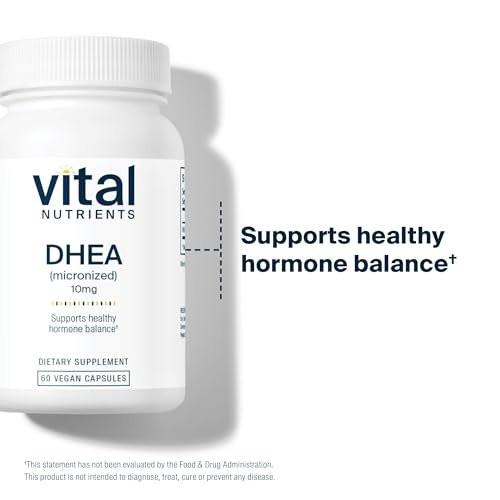 Vital Nutrients DHEA 10mg - Vegan Micronized DHEA Supplement for Women & Men - Supports Hormone Balance - Supports Healthy Metabolism of Sugar & Minerals - Gluten, Dairy, Soy Free - 60 Capsules - görsel 9