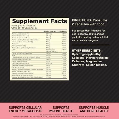 Optimum Nutrition Opti-Women Daily Multivitamin for Women, Immune Support Supplement with Iron, 30 Day Supply, 60 Count - görsel 3