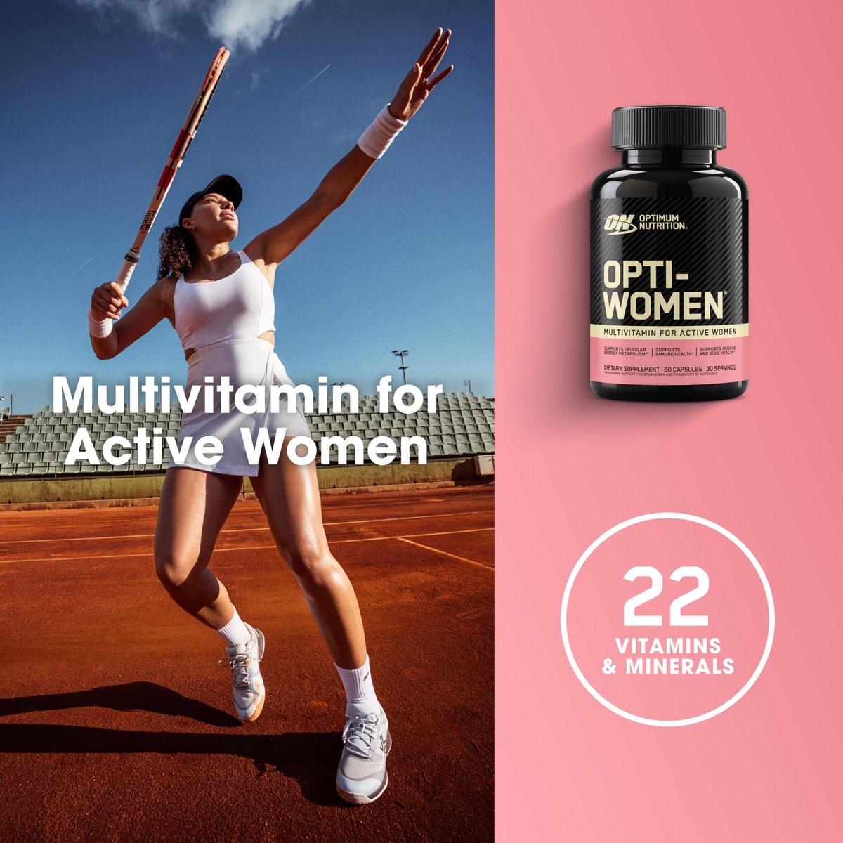 Optimum Nutrition Opti-Women Daily Multivitamin for Women, Immune Support Supplement with Iron, 30 Day Supply, 60 Count - görsel 6