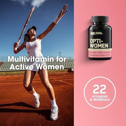 Optimum Nutrition Opti-Women Daily Multivitamin for Women, Immune Support Supplement with Iron, 30 Day Supply, 60 Count