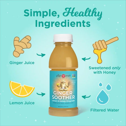 Ginger Soother Lemon & Honey Gingerade – Digestive Support, Sweetened only with Honey, Real Ingredients, Enjoy Hot or Cold - 32 Fl Oz Bottle (Pack of 1)