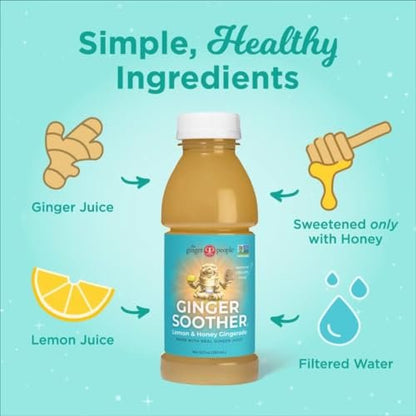 Ginger Soother Lemon & Honey Gingerade – Digestive Support, Sweetened only with Honey, Real Ingredients, Enjoy Hot or Cold - 32 Fl Oz Bottle (Pack of 1)