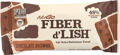 NuGo Fiber d'Lish Chocolate Brownie, 12g – Low Calorie: At just 150 calories, these bars are an excellent choice – Image 2