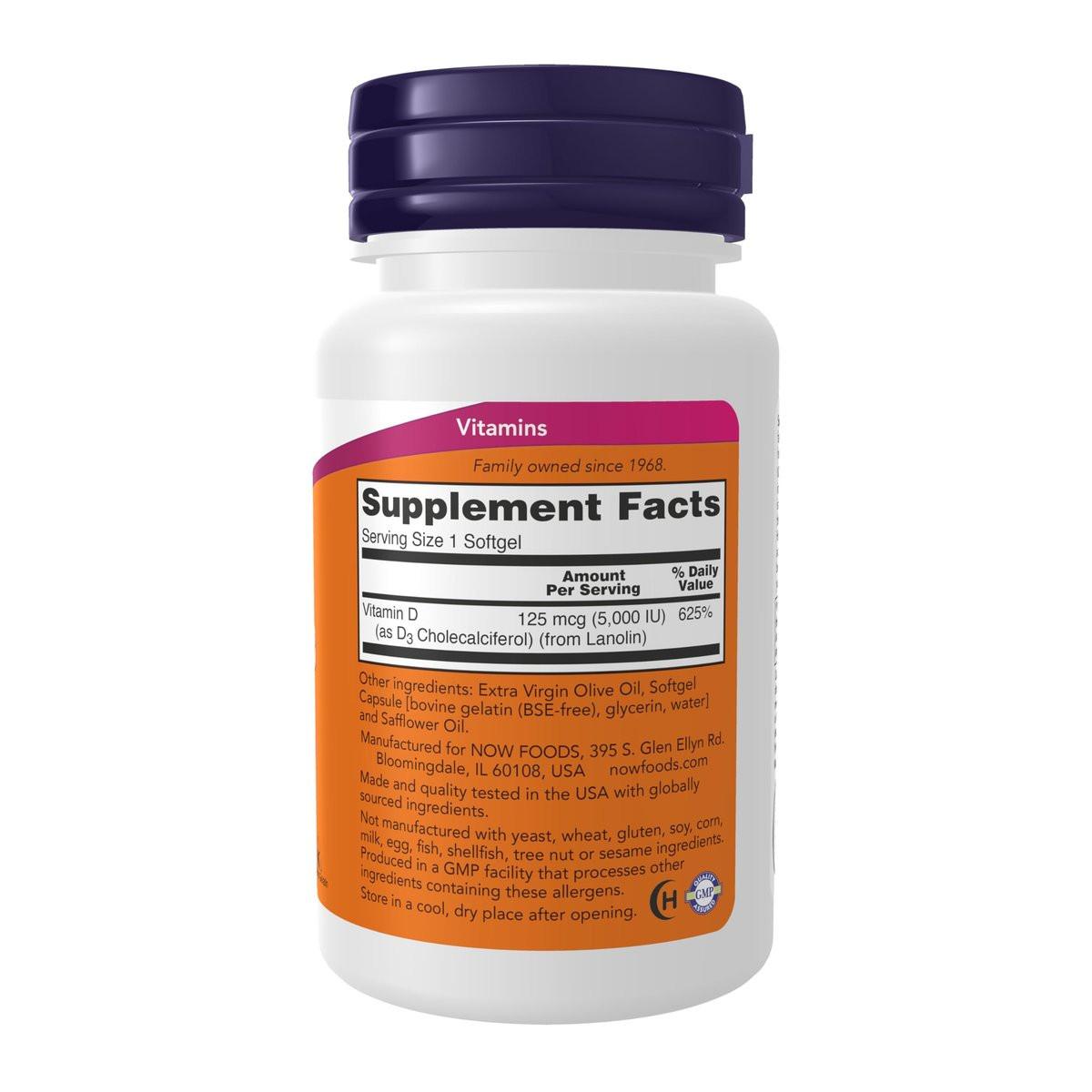 NOW Foods Supplements, Vitamin D-3 5,000 IU, – Structural Support: Vitamin D promotes calcium absorption and helps – Image 2
