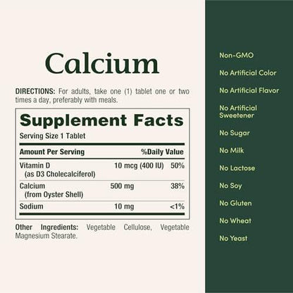 Nature’s Bounty Calcium Plus 400 IU Vitamin D3, Immune Support & Bone Health, 300 Tablets