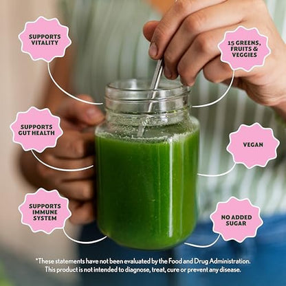 Amazing Grass Super Greens Powder, Organic, Greens Superfood Powder, Smoothie Supplements, Supports Digestion, Probiotics, Spirulina, Beet Root, Berry, 30 Servings, 8.5 Ounce