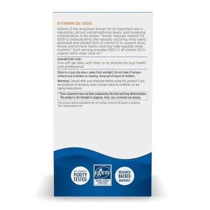 Nordic Naturals Vitamin D3 1000, Orange - 120 Mini Soft Gels - 1000 IU Vitamin D3 - Supports Healthy Bones, Mood & Immune System Function - Non-GMO - 120 Servings