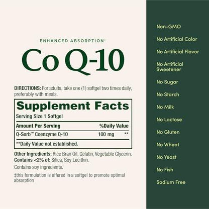 Nature's Bounty CoQ10, Helps Maintain Healthy Blood Pressure, 100 mg, Rapid Release Softgels, 75 Count