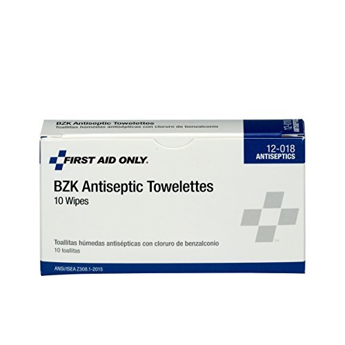 First Aid Only 12-018 Benzalkonium Chloride Wipes, Individually Wrapped, 10 Count - görsel 4