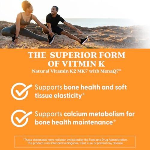 Doctor's Best Natural Vitamin K2 MK7 Supplement for Men & Women - Bone Health Support, 45 mcg Vitamin K-2 MK-7 Capsules with MenaQ7, Calcium Support, Non GMO, Vegan - 60 Veg Caps - görsel 10