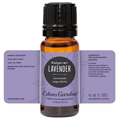 Edens Garden Lavender Bulgarian Essential Oil - 100% Pure Premium Grade, Undiluted, Natural, Therapeutic, Aromatherapy, Best for Diffuser, Skin, Humidifiers, Kid Safe 10 ml (0.33 fl oz)