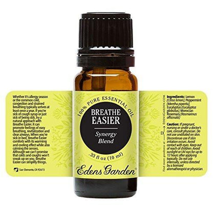 Edens Garden Breathe Easier Essential Oil Synergy Blend, 100% Pure Therapeutic Grade (Undiluted Natural/Homeopathic Aromatherapy Scented Essential Oil Blends) 10 ml
