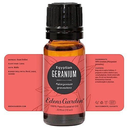 Edens Garden Geranium- Egyptian Essential Oil- 100% Pure Premium Grade, Undiluted, Natural, Therapeutic, Aromatherapy, The Best for Diffuser, Skin, Face, Hair 10 ml (.33 fl oz)