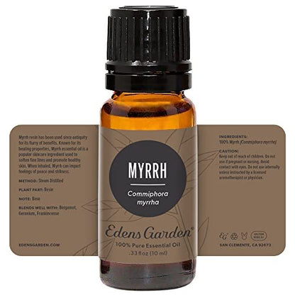 Edens Garden Myrrh Essential Oil - 100% Pure Premium Grade, Undiluted, Natural, Therapeutic, Aromatherapy, Best for Diffuser, Skin, Face, Hair 10 ml (.33 fl oz)