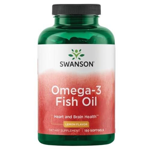 Swanson Omega-3 Fish Oil Heart, Brain, and Joint Support Supplement for Health-Conscious Adults - Lemon Flavor - 180 mg EPA + 120 mg DHA (150 Softgels) - görsel 3