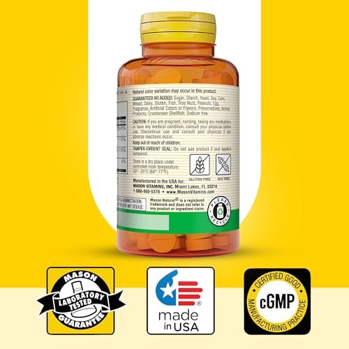 MASON NATURAL Heart Formula B6/B12/Folic Acid Tablets, Dietary Supplement Supports Cardiovascular Health, Red Blood Cell Formation, Metabolic Function, 90 Count (Pack of 3) - görsel 6