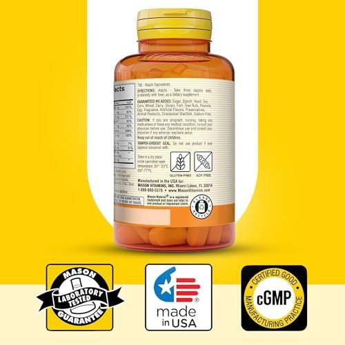 MASON NATURAL Advanced Ear Health, 33 Day Supply, Supports Normal Circulation in The Inner Ear & Ringing, 100 Caplets - görsel 12