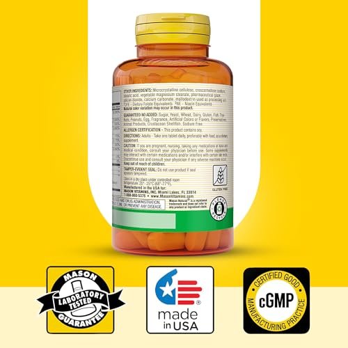 MASON NATURAL Ultra B-100 Complex, 100-Day Supply, for Normal Immune Support and Energy Metabolism - görsel 12