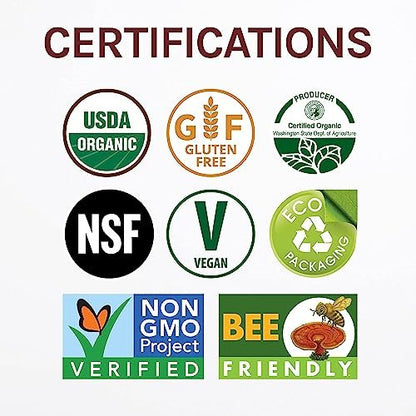 Host Defense Mushrooms Lion's Mane - Supplement Capsules for Brain Health Support - Mushroom Support for Focus & Memory Function - Immune & Nervous System Supplement - 60 Capsules