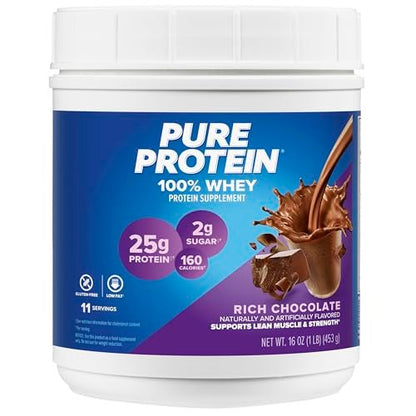Pure Protein Powder, Whey, High Protein, Low – Rich Chocolate Flavor: Indulge in a smooth, satisfying chocolate – Image 4