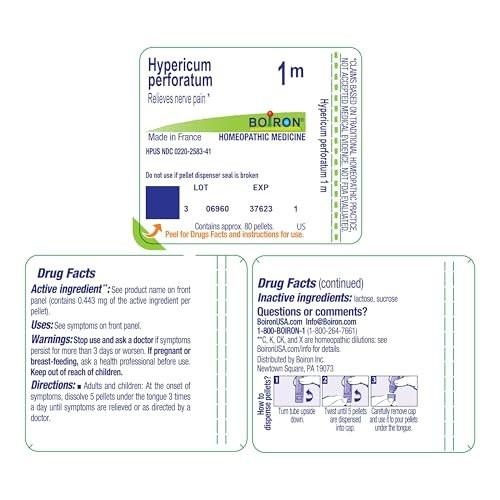 Boiron Hypericum Perforatum 1M Homeopathic Medicine for Nerve Pain - 80 Pellets - görsel 1