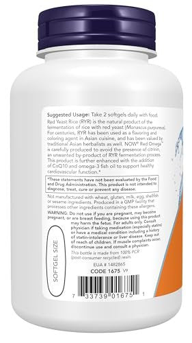 NOW Foods Supplements, Red Omega™ with CoQ10 30 mg and Omega-3 Fish Oil, Cardiovascular Support*, 90 Softgels - görsel 3