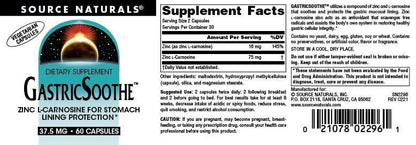 Source Naturals GastricSoothe Zinc L Carnosine* - 60 Veggie Caps