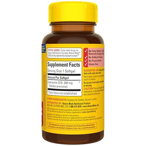Nature Made CoQ10 200mg Softgels, Dietary Supplement for Heart Health Support, 40 Softgels, 40 Day Supply - görsel 16