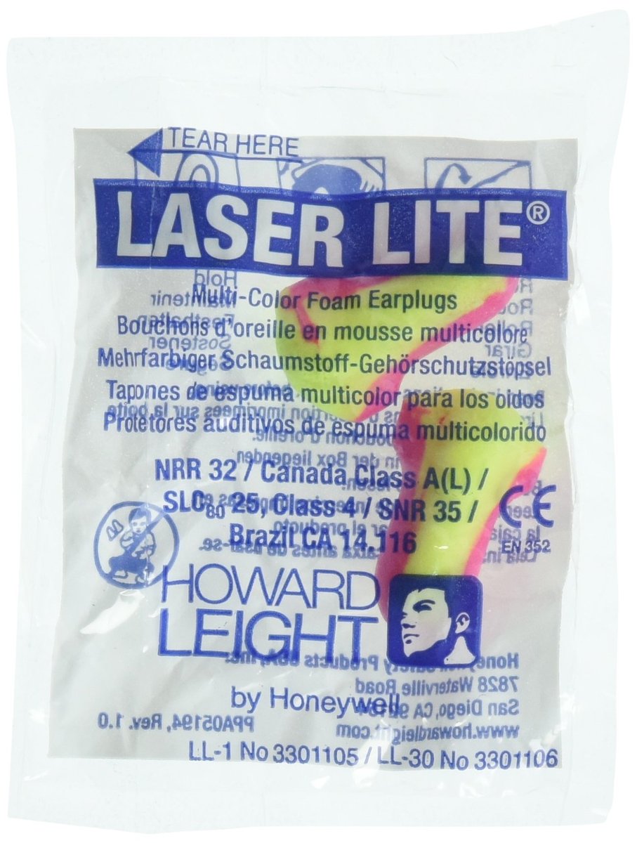 Howard Leight Laser Lite Foam Earplugs – 50 Count, Uncorded, Yellow - görsel 1