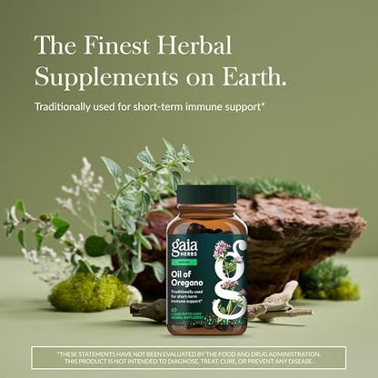 Gaia Herbs Oil of Oregano - Immune & Antioxidant Support Supplement - with Oregano Oil, Carvacrol & Thymol* - 60 Vegan Liquid Phyto-Caps (60 Servings)
