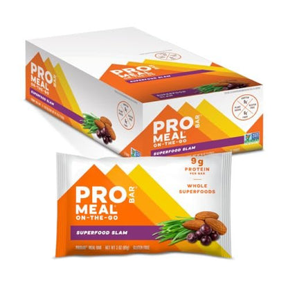 PROBAR MEAL Bar, Superfood Slam, 12 Count - Non-GMO, Gluten-Free, Plant-Based Energy Bar