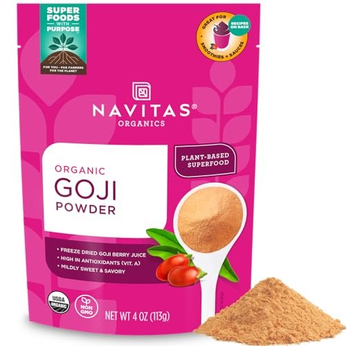 Navitas Organics Goji Powder – 100% Freeze Dried Goji Berry Juice – Antioxidant Boost – For Smoothies, Desserts & More – USDA Organic, Non GMO, Kosher, Vegan, Gluten Free (4oz. Bag, 12 Servings) - görsel 9