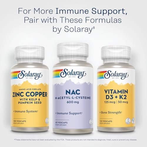 SOLARAY NAC Supplement N-Acetyl L Cysteine 600 mg - Precursor to Glutathione & Amino Acid Support for Cellular Health, Antioxidant Support for Immune Health - 60 Veg Caps - görsel 11