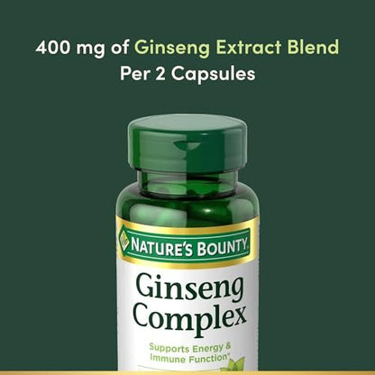 Nature's Bounty Ginseng Complex Capsules – Supports Vitality & Immune Function, 75 Count