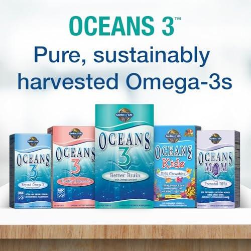 Garden of Life Oceans Mom Prenatal Fish Oil DHA, Omega 3 Supplement - Strawberry, 350mg Prenatal DHA Pregnancy Fish Oil Support for Mamas, Baby's Brain & Eye Development, 30 Small Softgels - görsel 9