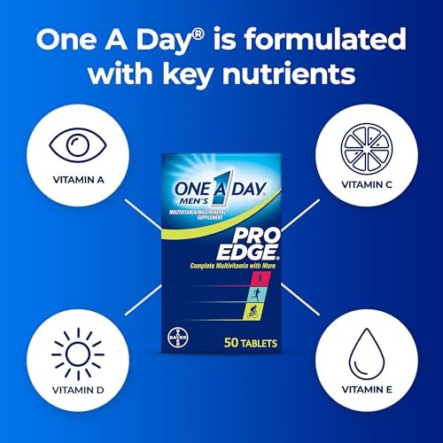 One A Day Men’s Pro Edge Multivitamin, Supplement with Vitamin A,C,D, E and Zinc for Immune Health Support and Magnesium for Healthy Muscle Function, 50 Count - görsel 5