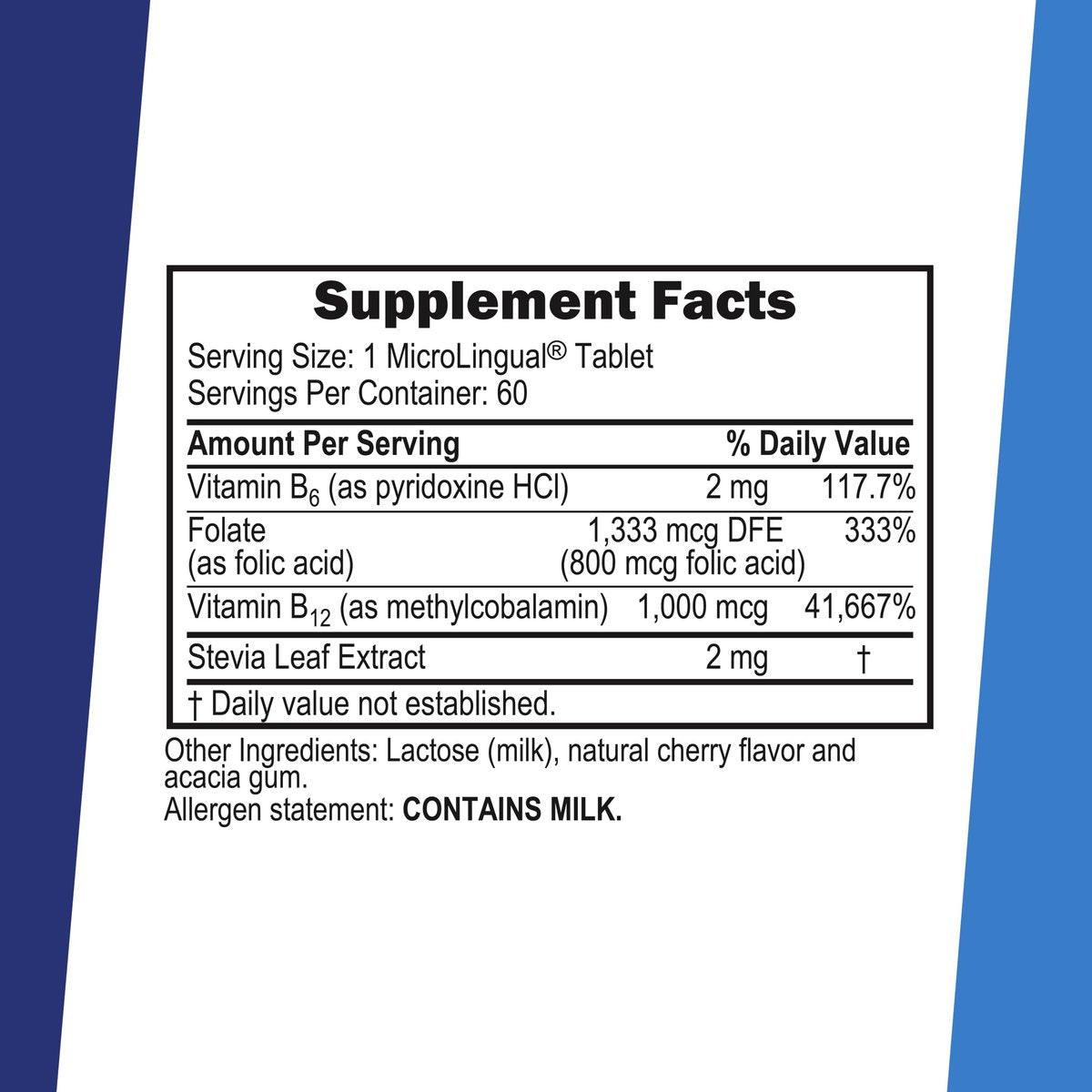 Superior Source No Shot Vitamin B-12 Methylcobalamin 1000 mcg, B-6 & Folic Acid 800 mcg - Supports Brain & Heart Health - Aids Natural Energy Levels - 60 Sublingual Dissolving Tablets - görsel 3